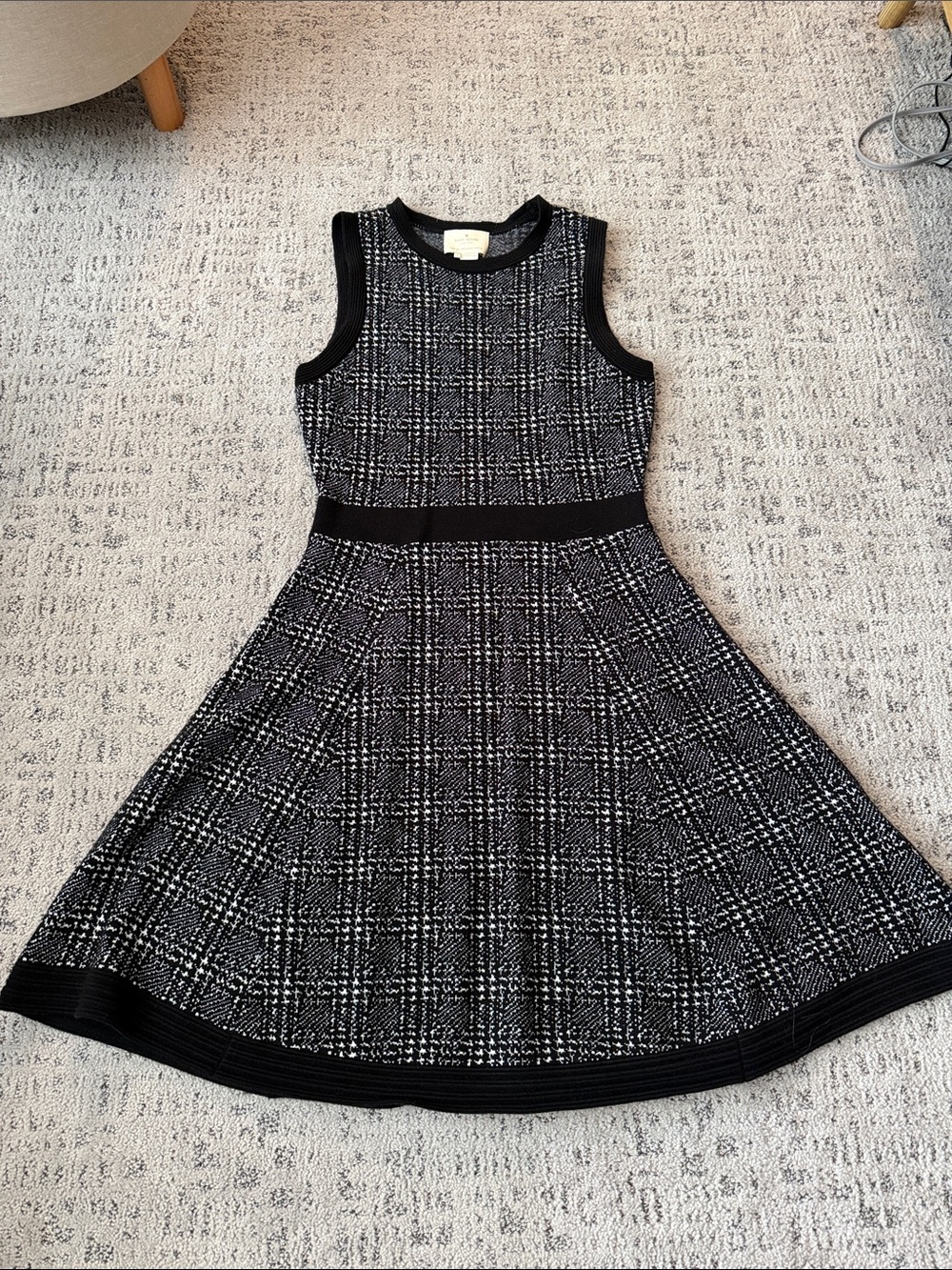 Sleeveless Black & White Kaye Spade Fit-and-Flare Dress